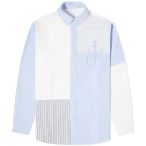 JW Anderson Relaxed Patchwork ShirtLight Blue