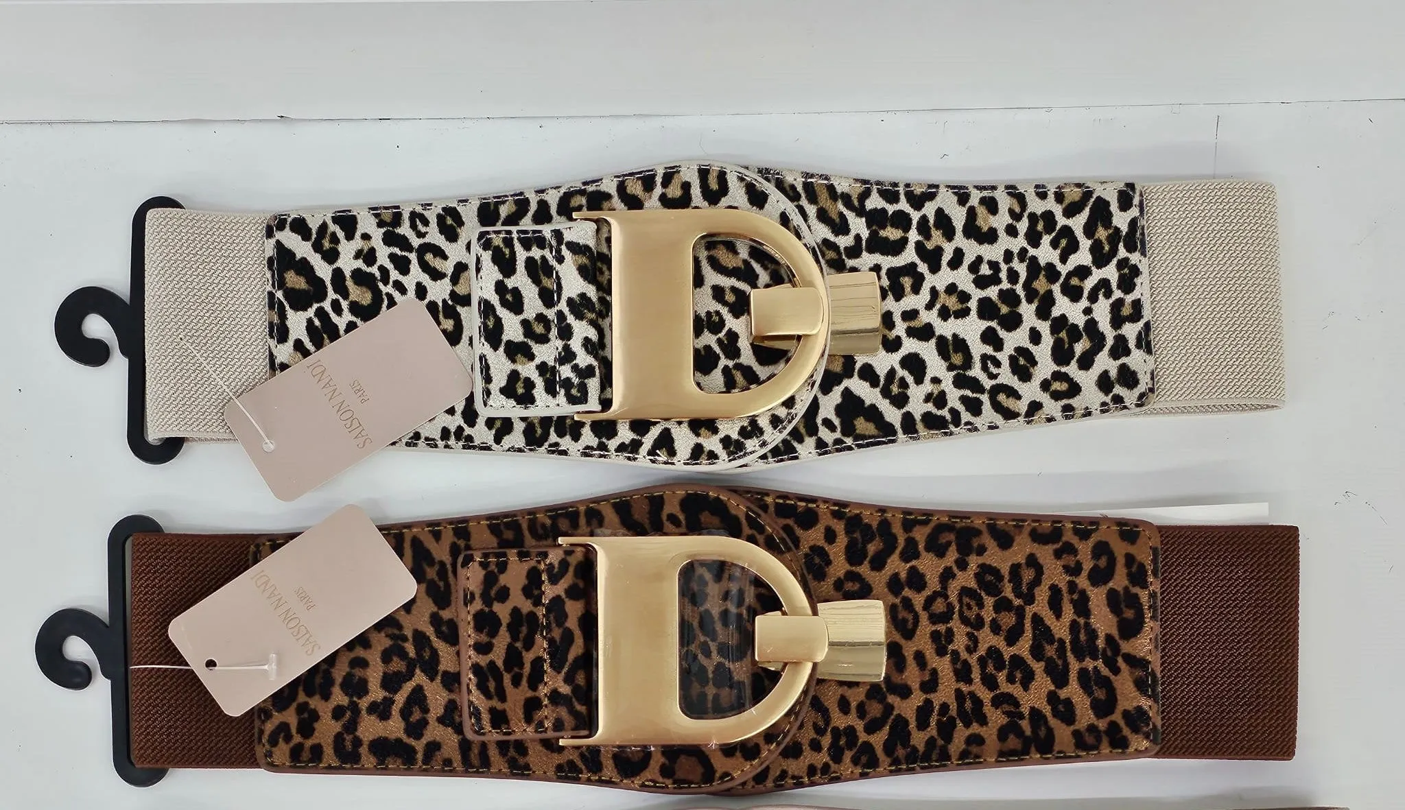 Leopard Print Gold Buckle Belt