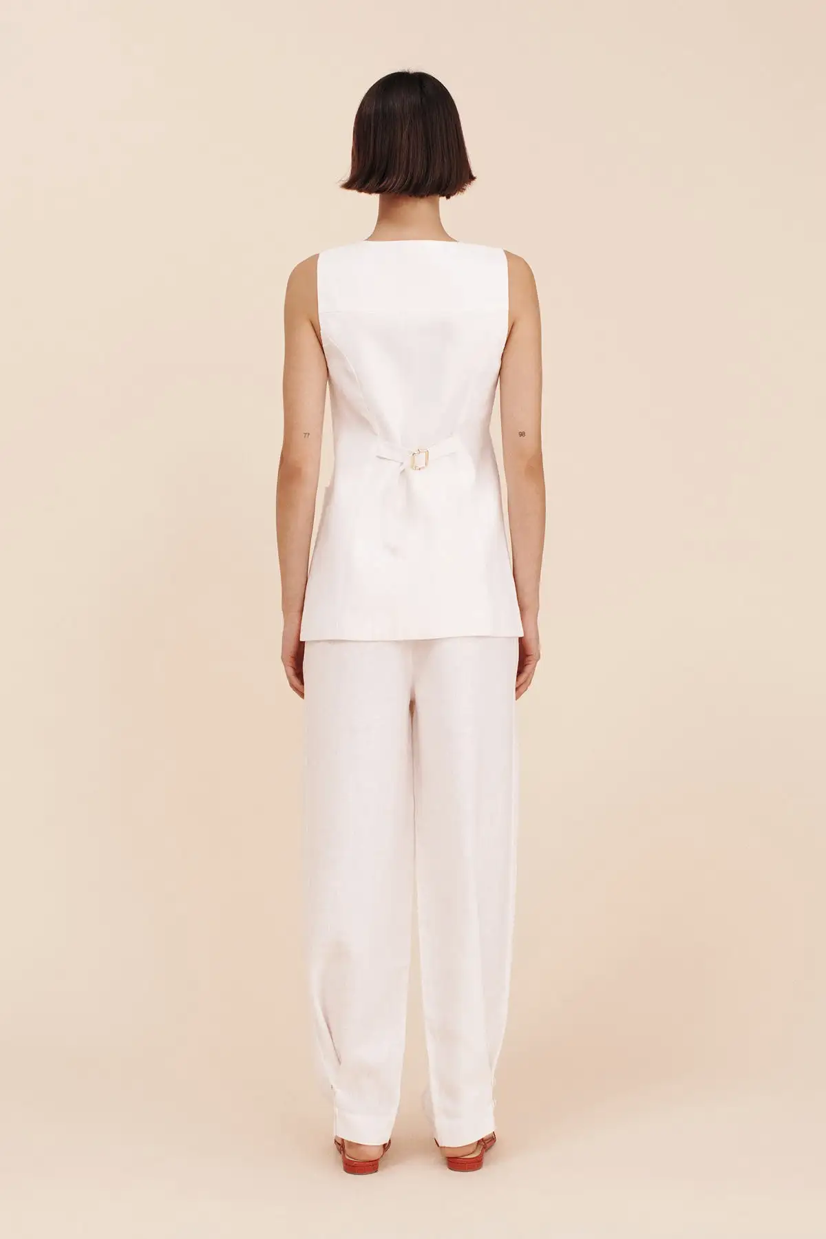 LORENZO TAILORED VEST - IVORY