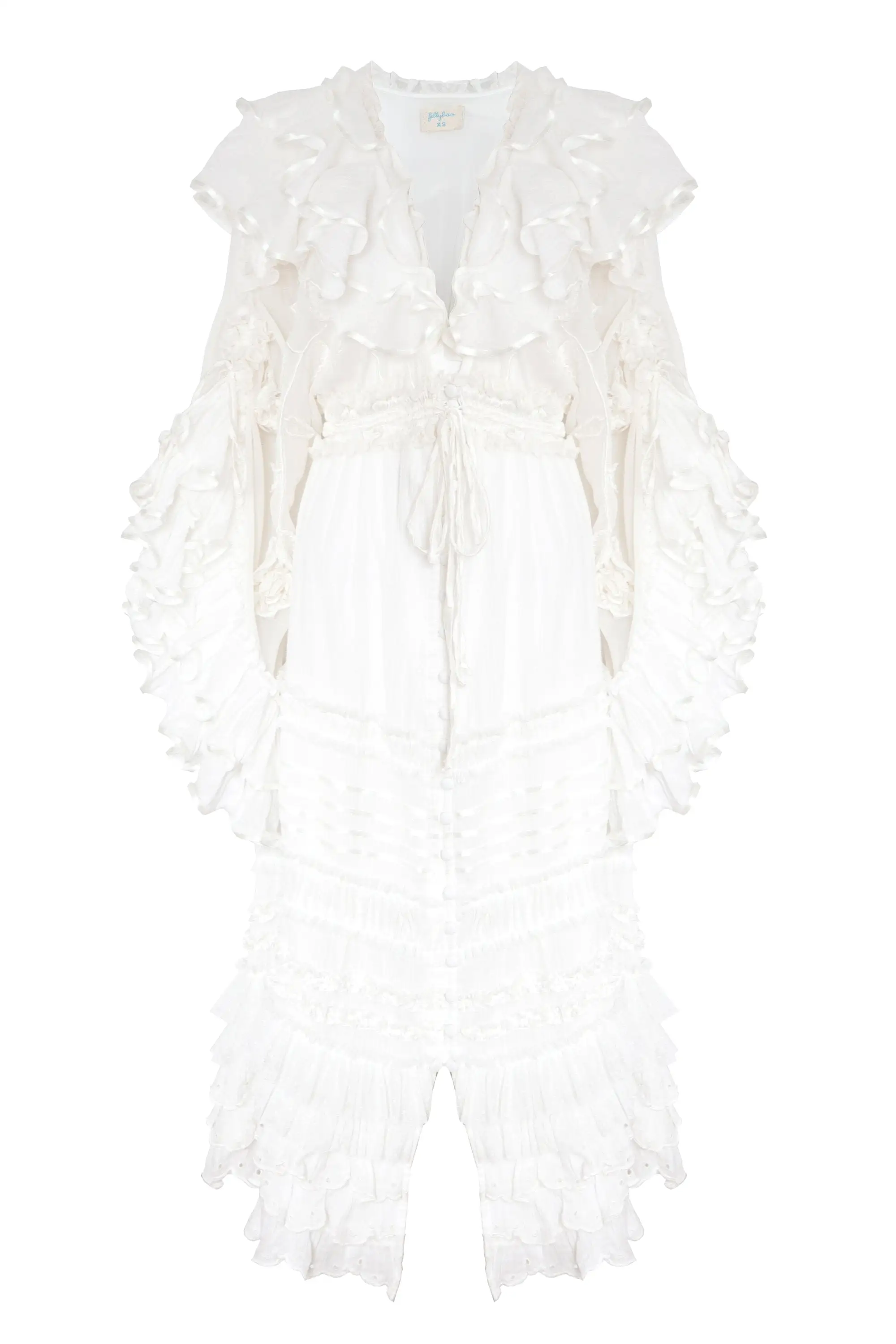 Lotus - Button-through duster in Ivory