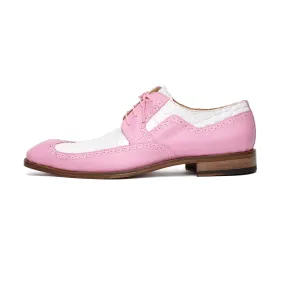 Mauri Goodfella 3258 Men's Shoes Taste of Berry & White Exotic Alligator / Calf-Skin Leather Wing-tip Derby Oxfords (MA5599)