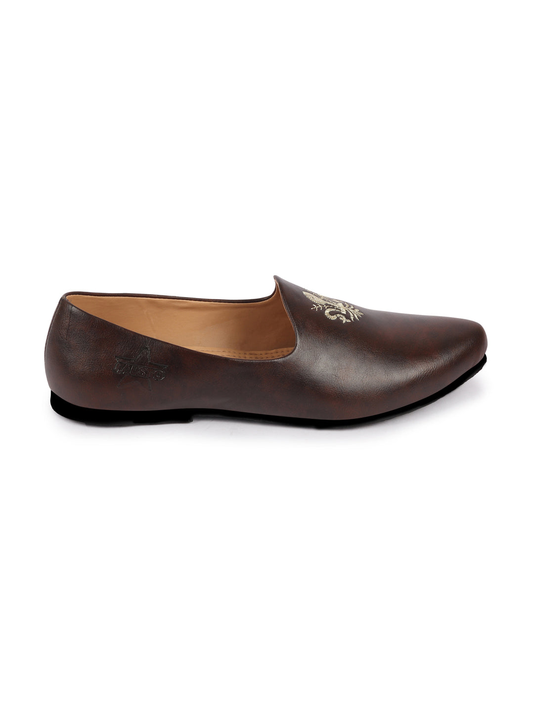 Men Brown Ethnic Slip-On Juttis