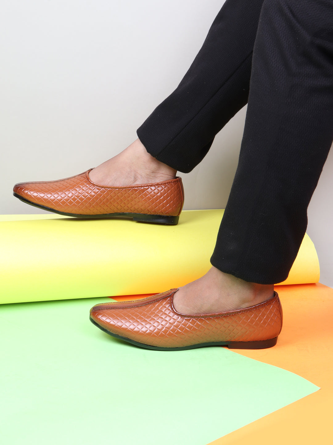 Men Tan Ethnic Slip-On Juttis