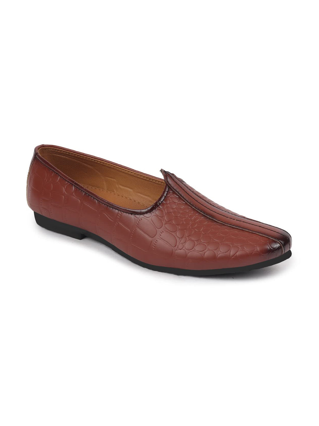 Men Tan Ethnic Slip-On Juttis