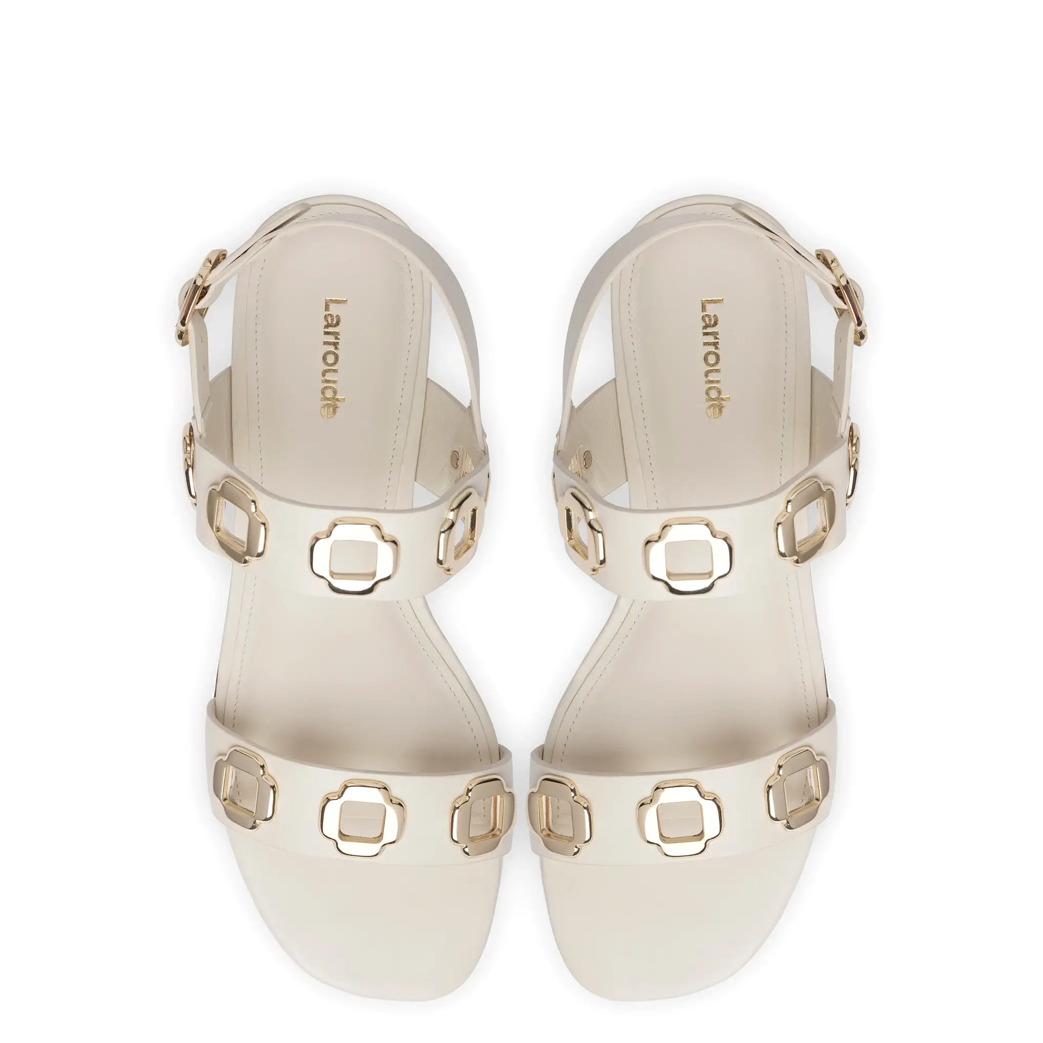 Milan Flat Sandal In Ivory Leather