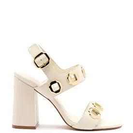 Milan Hi Sandal In Ivory Leather