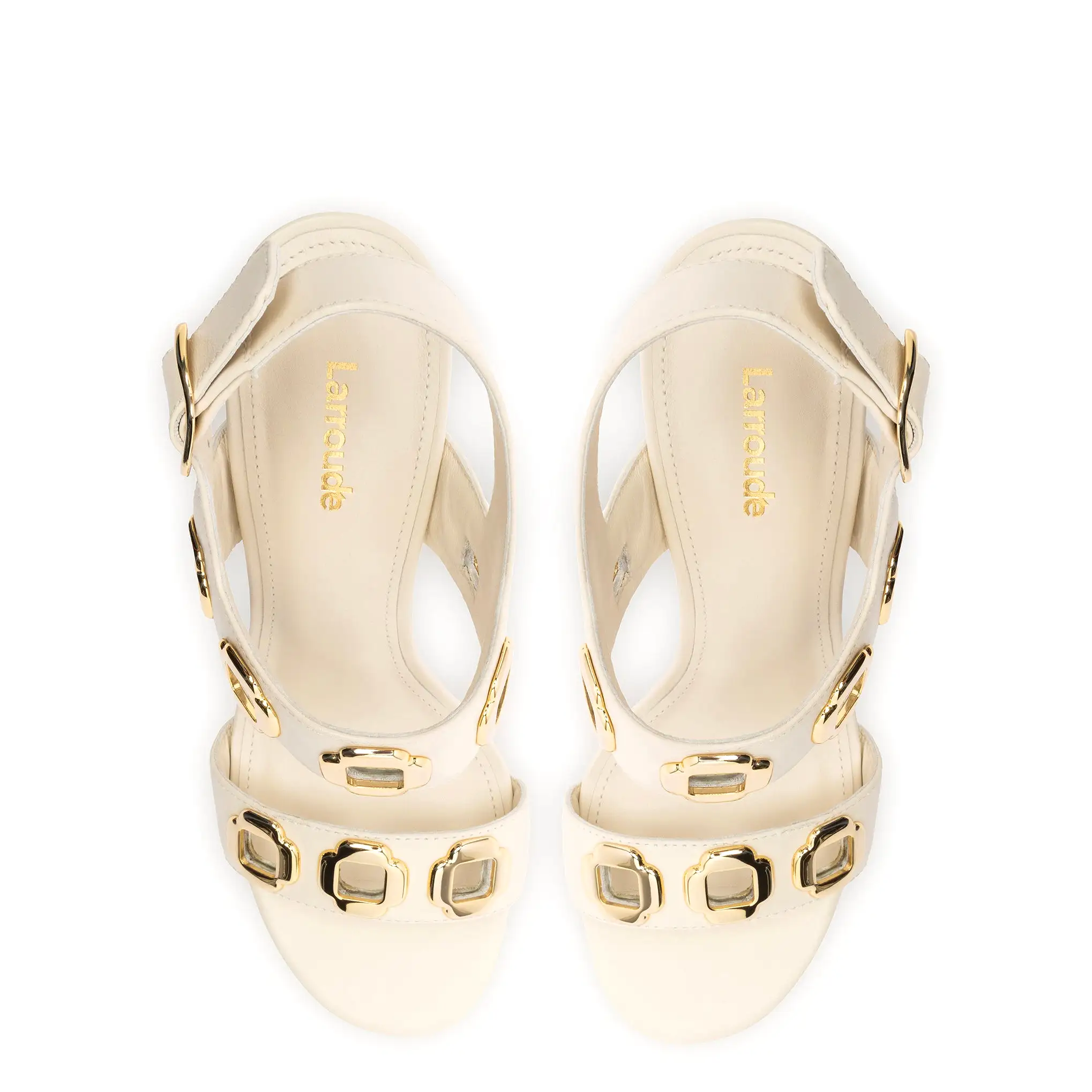 Milan Hi Sandal In Ivory Leather