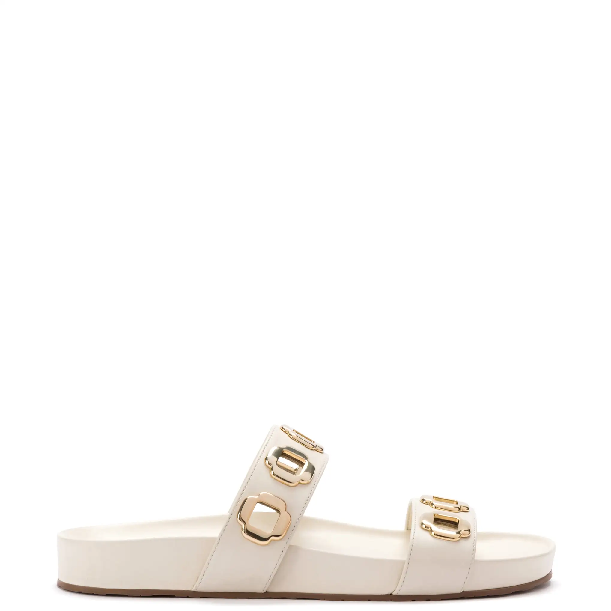 Milan Slide In Ivory Leather