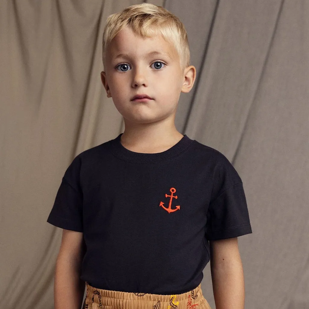 Mini Rodini Child Anchor T-Shirt Black