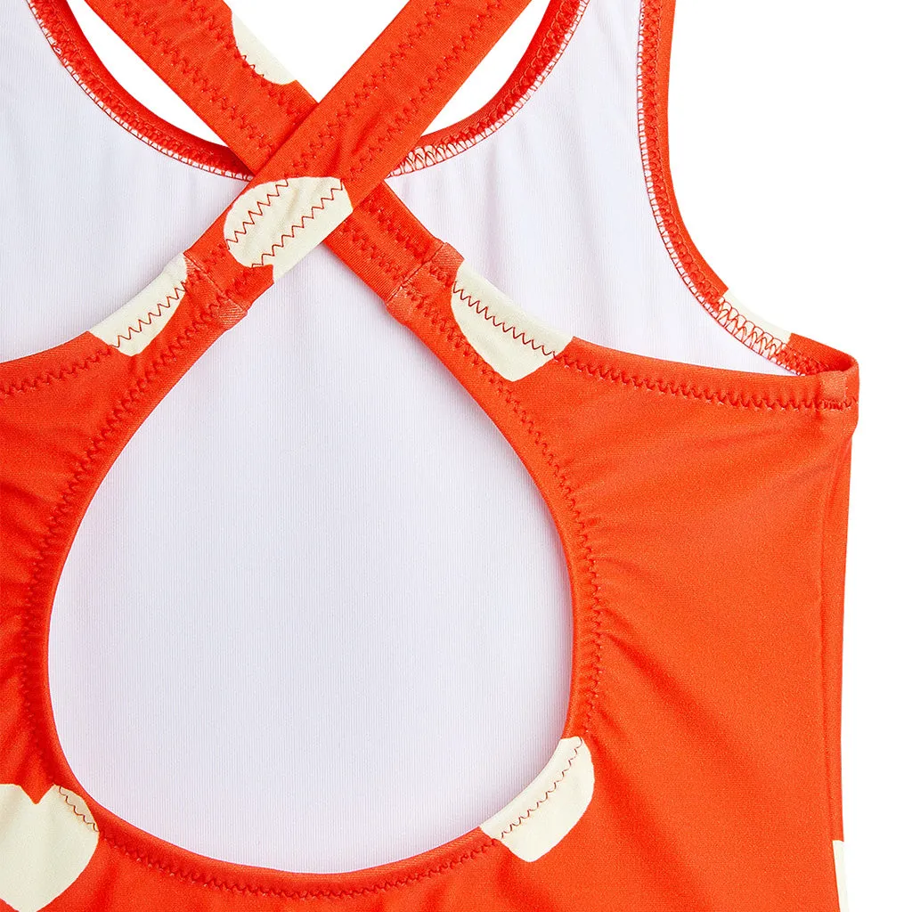 Mini Rodini Child Hearts Swimsuit Red