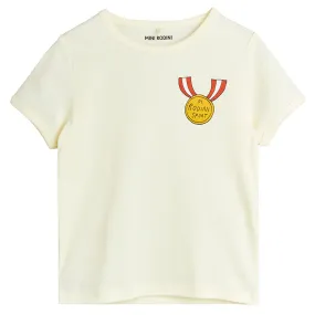 Mini Rodini Child Medals T-shirt Cream