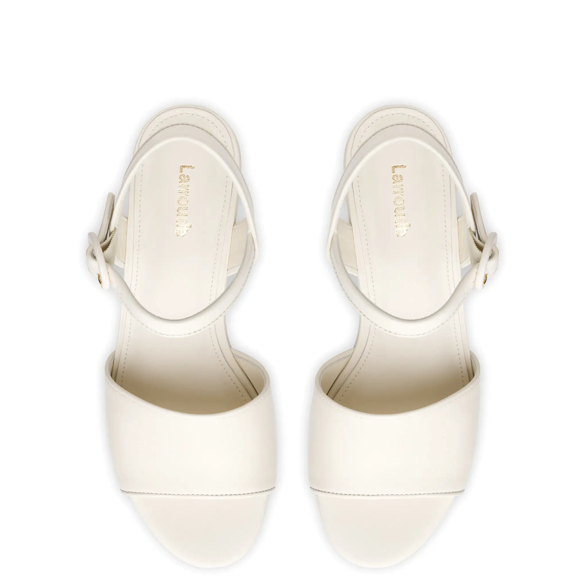 Miso Platform Strap Sandal In Ivory Leather