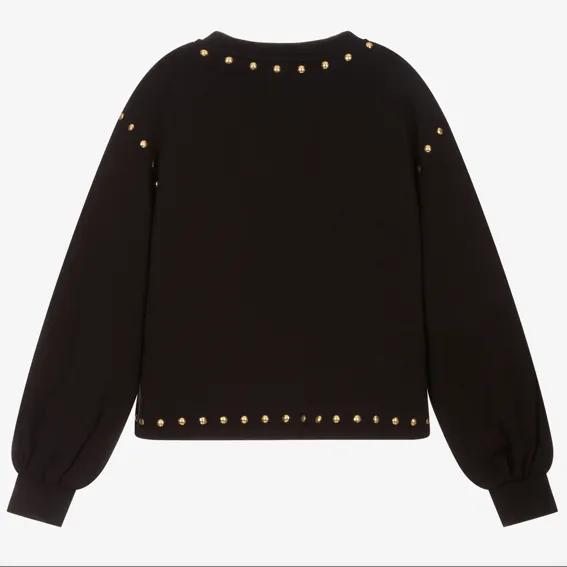 Moschino Black And Gold Studded Top: 12 Years & 14 Years