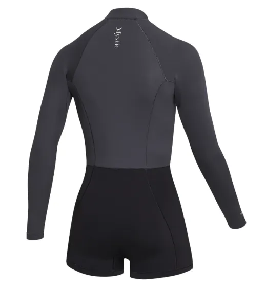 Mystic Lunar 2/2mm Womens Longarm Shorty Front Zip Wetsuit - Black