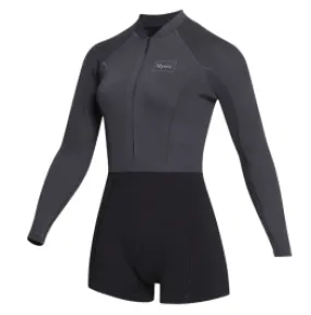 Mystic Lunar 2/2mm Womens Longarm Shorty Front Zip Wetsuit - Black