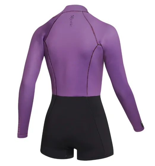 Mystic Lunar 2/2mm Womens Longarm Shorty Front Zip Wetsuit - Purple