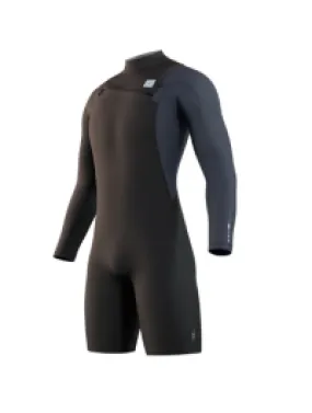 Mystic Marshall 3/2mm Mens Longarm Chest Zip Shorty Wetsuit 2024 - Black