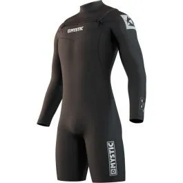 Mystic Star 3/2mm Long Arm Front Zip Shorty Wetsuit 2024 - Black