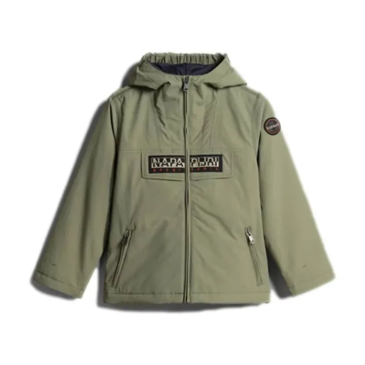 Napapijri NA4GN9 K Rainforest Op 1 Giacca Parka Con Cappuccio Verde