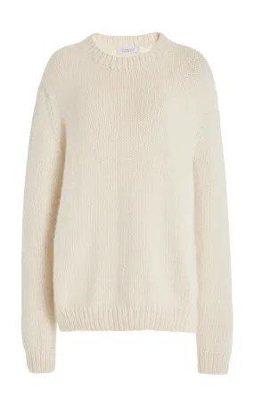 Niall Knit Sweater in Ivory Cashmere