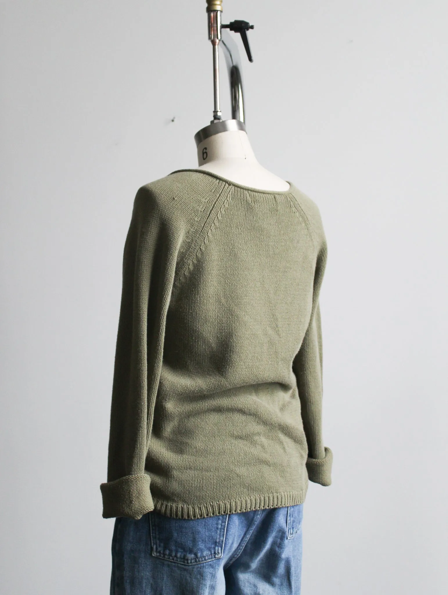 olive cable knit sweater