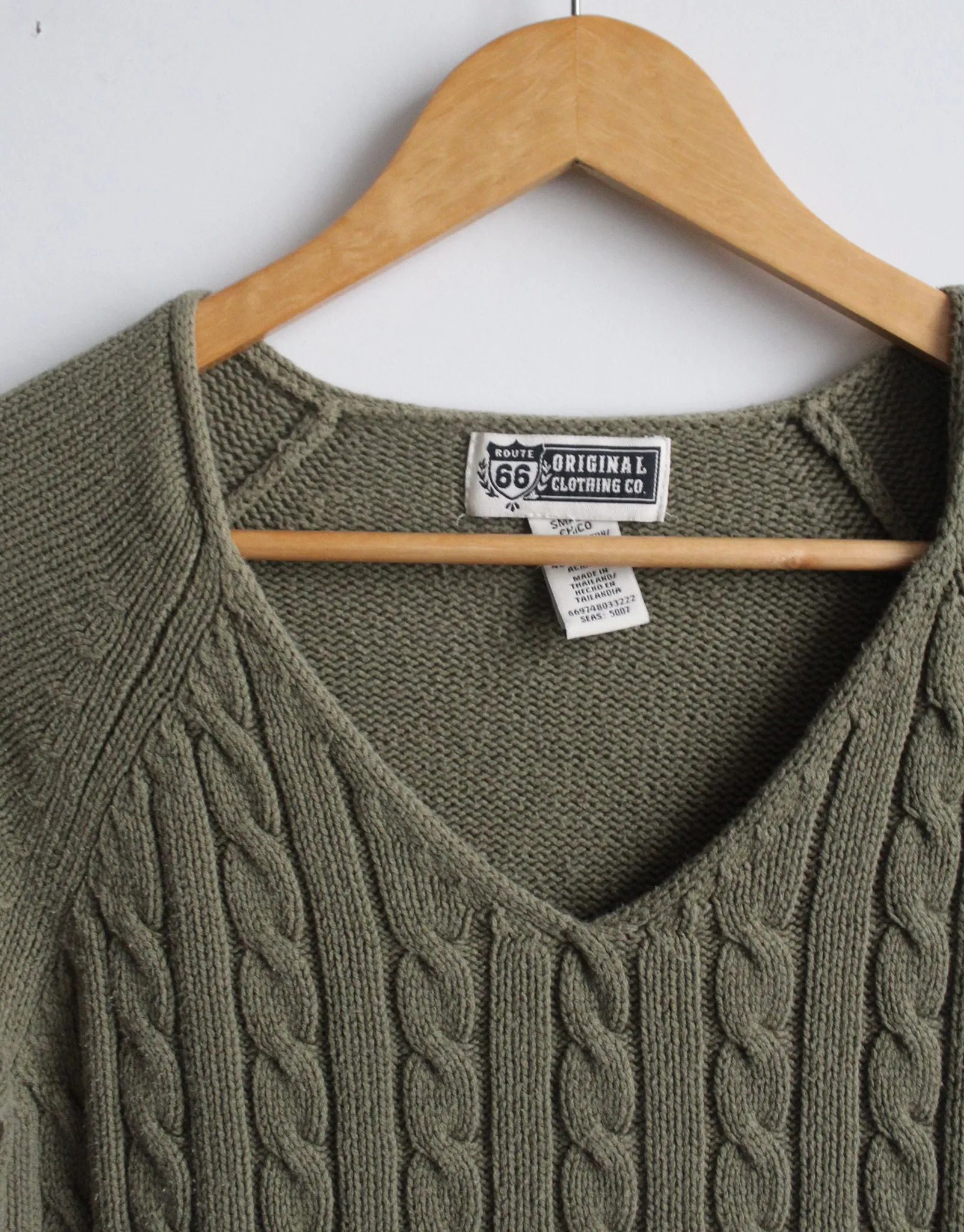 olive cable knit sweater