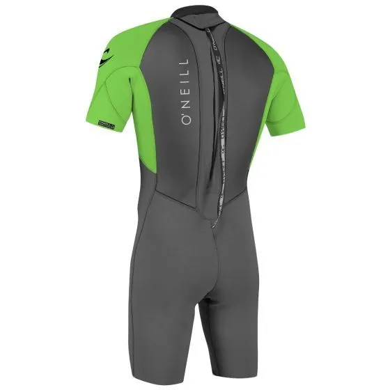 O'Neill Reactor2 2mm Mens Back Zip Shorty Wetsuit 2024 - Graphite Day Glo