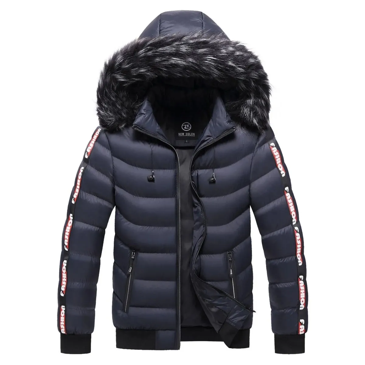 Parka d'hiver à capuche avec col en fourrure pour homme New Zolun - KB Fashion