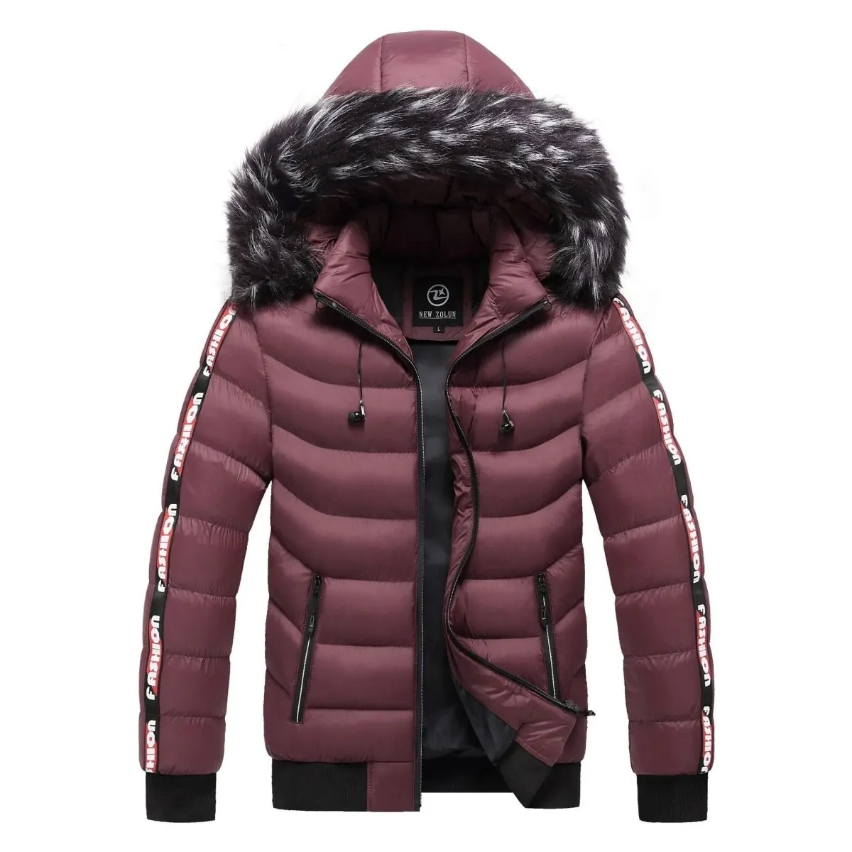 Parka d'hiver à capuche avec col en fourrure pour homme New Zolun - KB Fashion