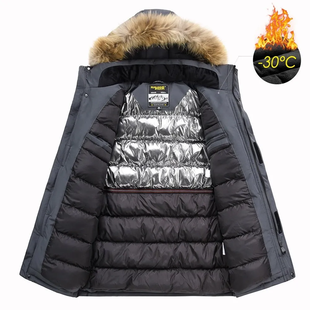 Parka hiver imperméable à capuche fourrure pour homme 1,7 kg TFU - Runling Rtan -30°C