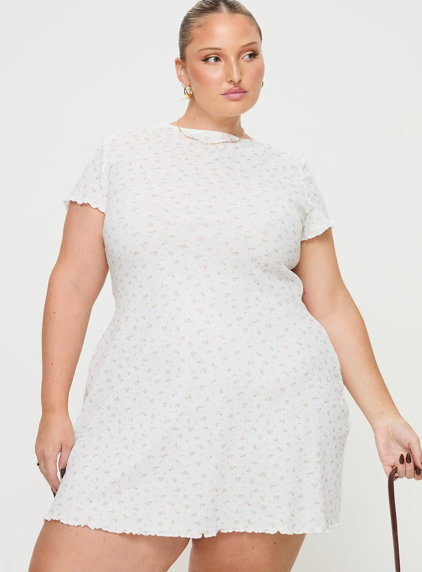 Patton Mini Dress White Floral Curve