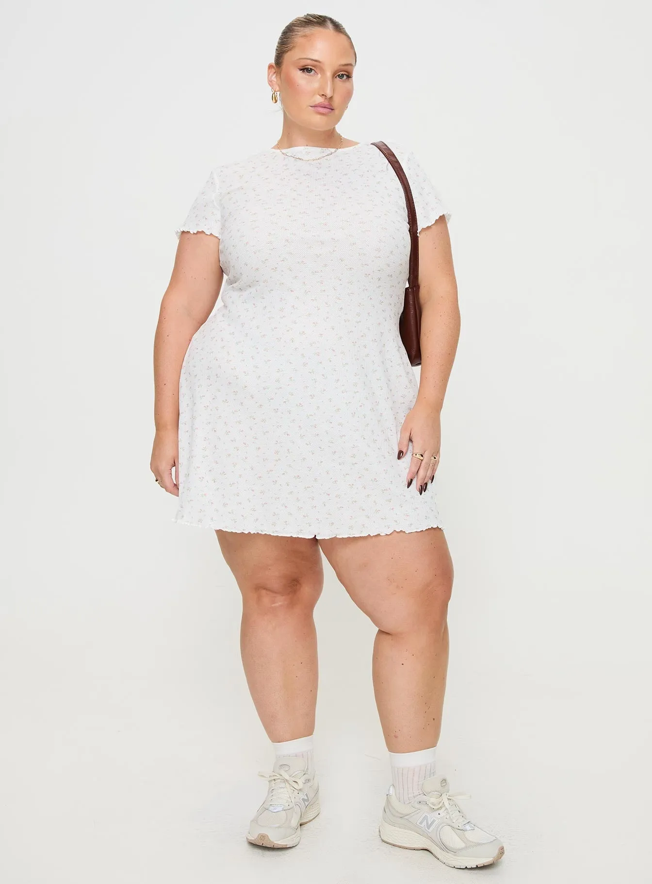 Patton Mini Dress White Floral Curve