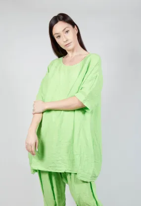 Relaxed Fit Linen Top in Lime