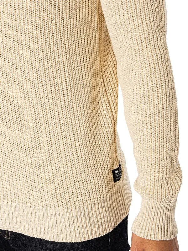 Replay 1/4 Zip Knit - Beige