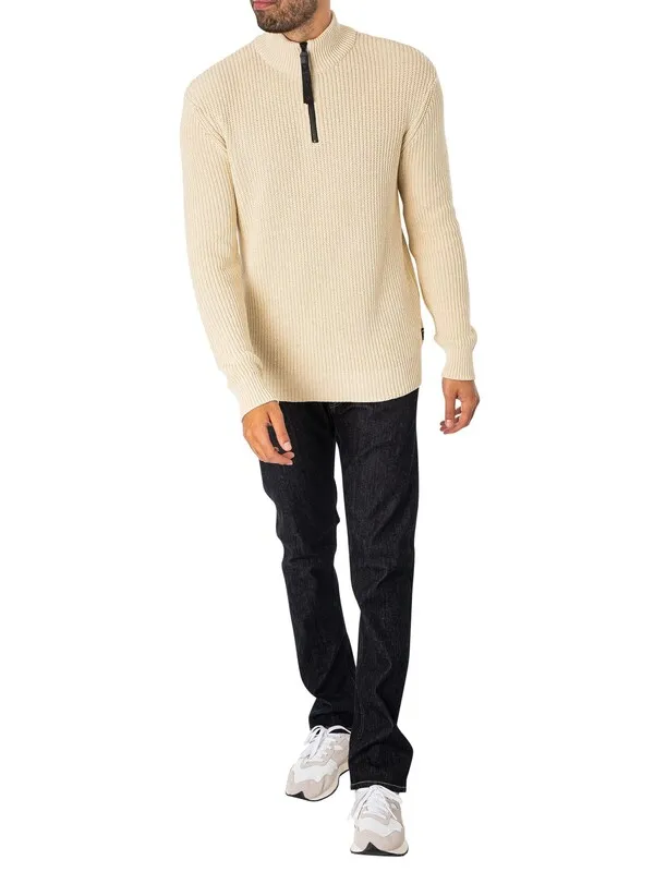 Replay 1/4 Zip Knit - Beige