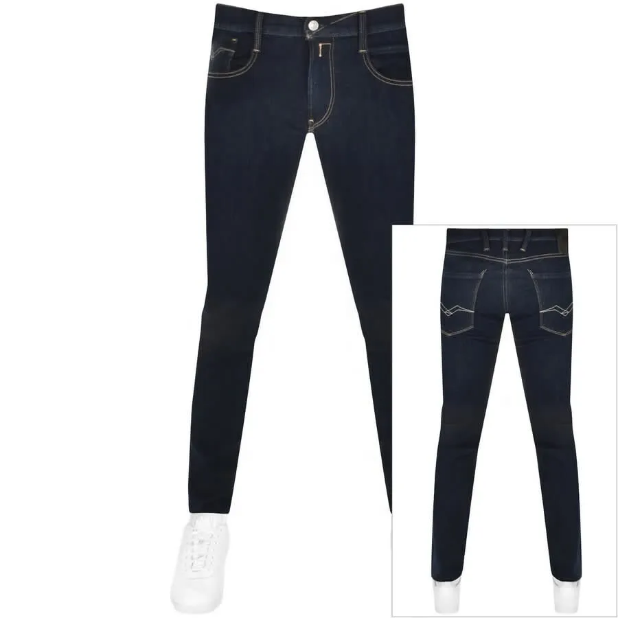 Replay Anbass Slim Fit Jeans Dark Wash Navy