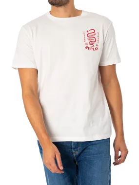 Replay Back Graphic Logo T-Shirt - White/Red