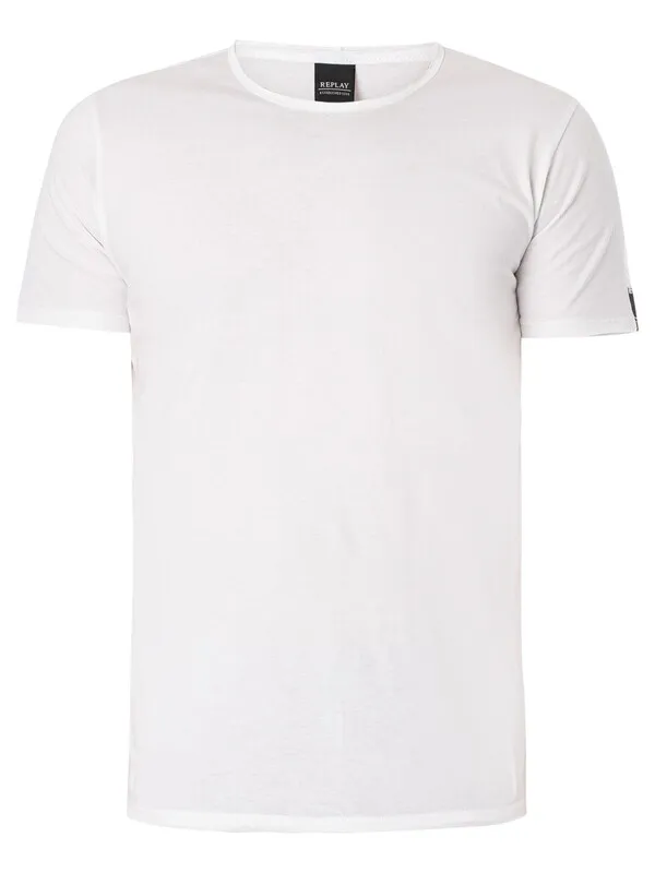 Replay Box Sleeve Logo T-Shirt - White