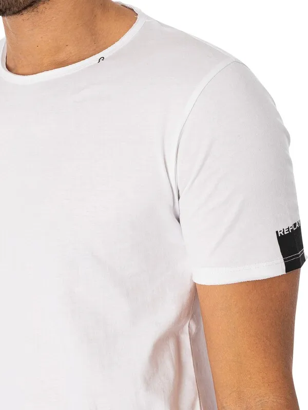 Replay Box Sleeve Logo T-Shirt - White