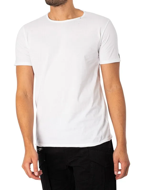 Replay Box Sleeve Logo T-Shirt - White