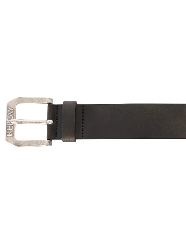 Replay Branded Leather Belt - Brown