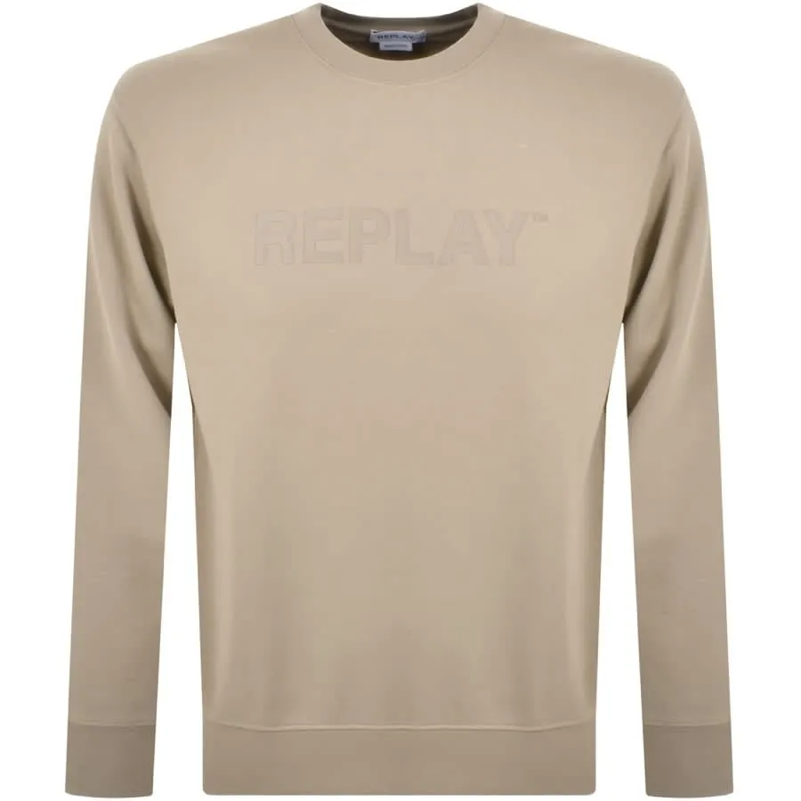 Replay Crew Neck Sweatshirt Beige