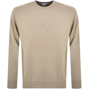 Replay Crew Neck Sweatshirt Beige