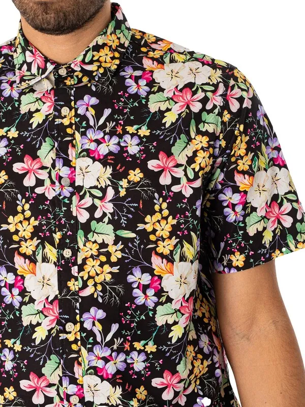 Replay Floral Short Sleeved Shirt - Navy/Multi