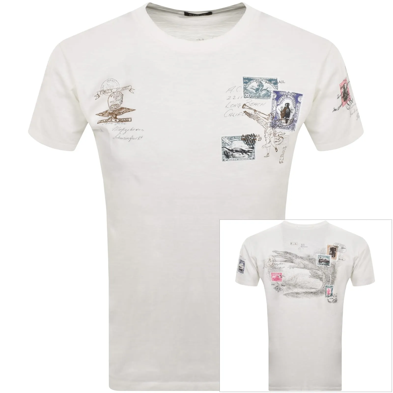 Replay Graphic T Shirt White