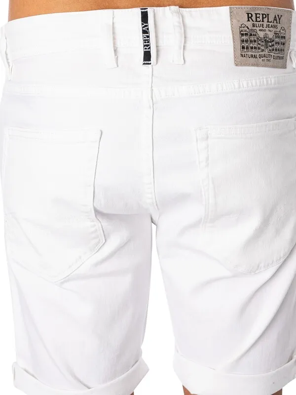 Replay RBJ.981 Denim Shorts - White