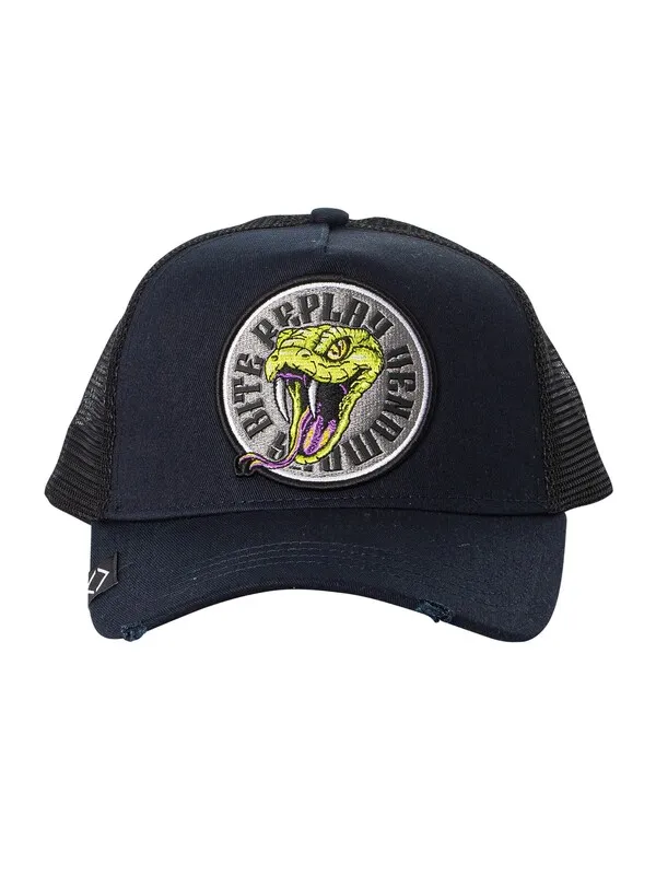 Replay Snake Mesh Cap - Black