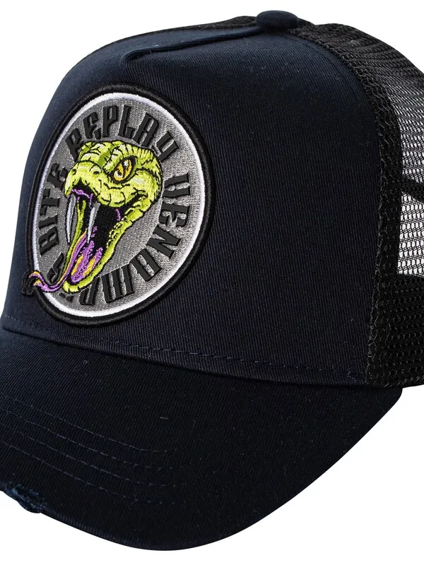 Replay Snake Mesh Cap - Black