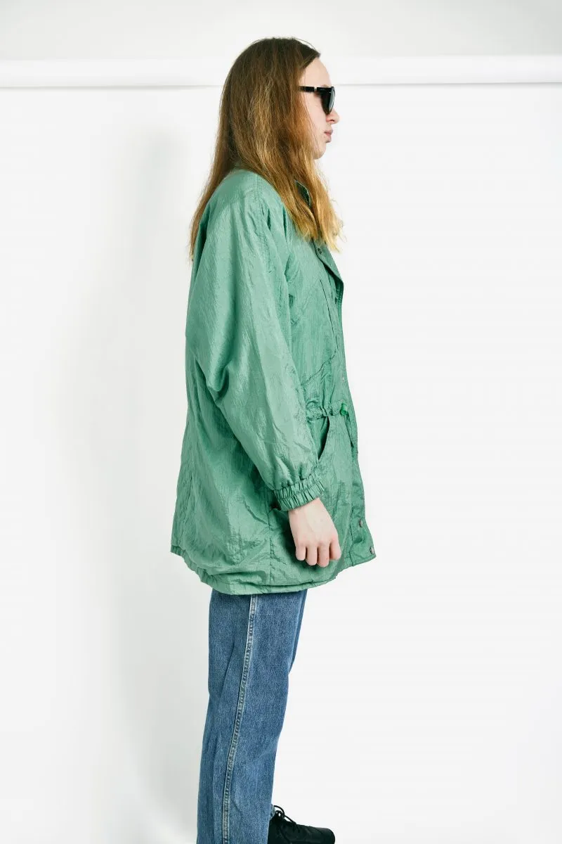 Retro 80s light parka coat green