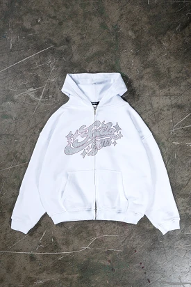 RHINESTONE 2015 WHITE FRONTZIP